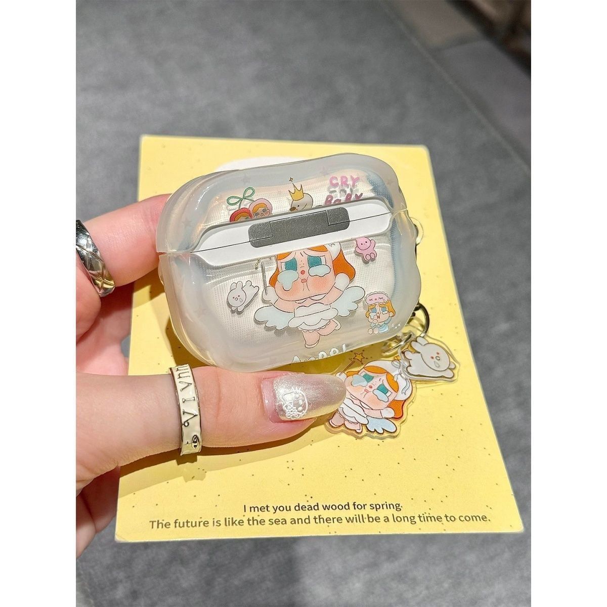 Cute ángel llorando bebé para airpods4 auriculares 5 generación airpodspro2 / 3 funda Bluetooth image 3