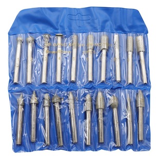 Diamond grinding head 20-piece set 6mm handle Jade jadeite glass carving tool grinding needle Emery grinding Rod 120 mesh