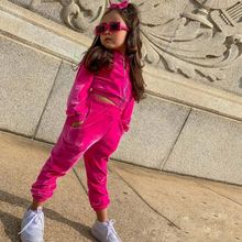 欧美亚马逊跨境外贸童装2024休闲运动新款长袖纯色金丝绒套装ins