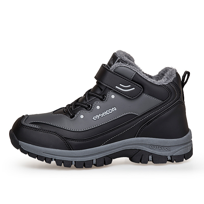 Jintai invierno calentamiento de algodón, zapatos antideslizantes, anti-desgaste, zapatos de mediana edad, botas de nieve gruesas