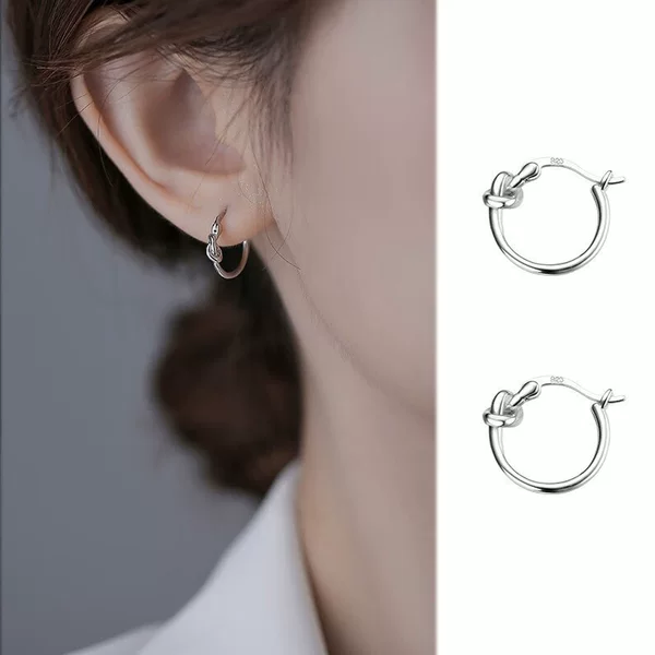 Tie plain hoop earrings niche design earrings earrings women's summer 2024 trendy earrings