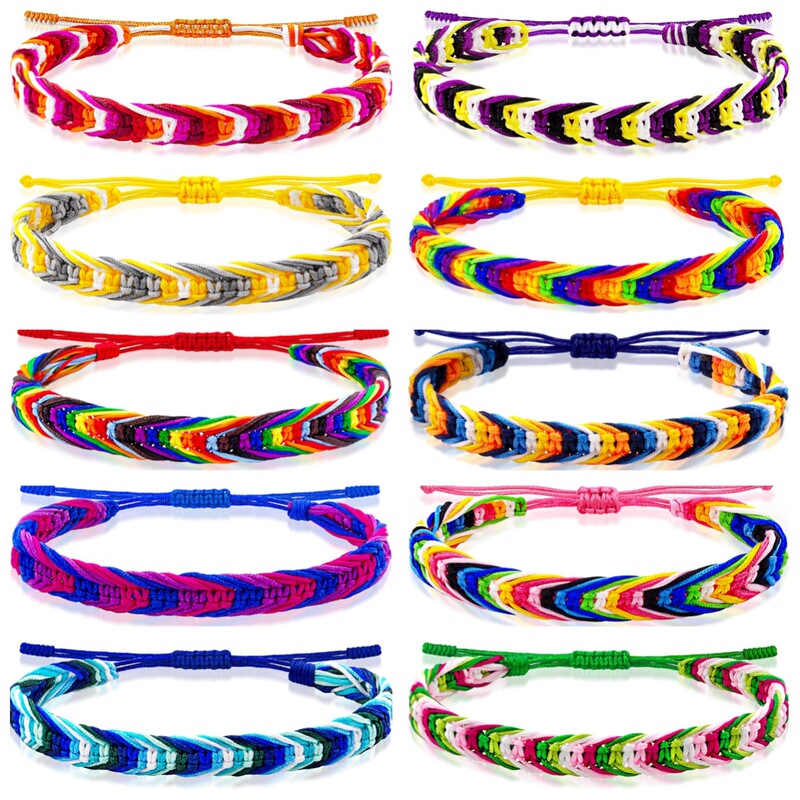 Cross-Border Rainbow Bracelet Bohemian Friendship Bracelet Pull-Out Adjustable Couple Colorful Jewelry Wholesale Supply Cross-Border Rainbow Bracelet Bohemian Friendship Bracelet Pull-Out Adjustable Couple Colorful Jewelry Wholesale Supply