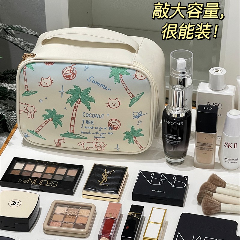 Bolsas de maquillaje para mujeres 2025, nuevas bolsas de maquillaje portátiles de gran capacidad, maquillaje de viaje, bolsas de maquillaje de maquillaje, cepillos de maquillaje, bolsas de almacenamiento de maquillaje