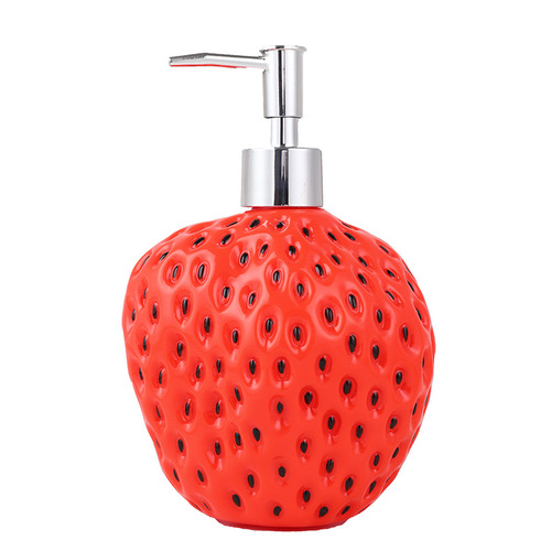 Strawberry-shaped lightweight luxury hand soap bottles, bathroom shampoo, shower gel, hand basin lotion bottles, enamel material