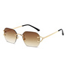 Square line metal sunglasses, European style, 2023