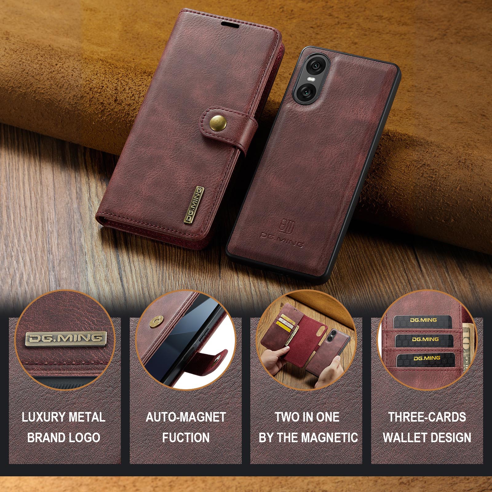 For Sony Xperia 10 VI Mobile Phone Case Xperia 1 VI 2-in -1 Split Leather Case 2024_voghion.com