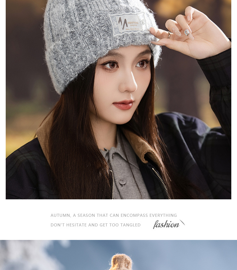 Dames gebreide wollen muts warme wintermuts met oorbescherming_voghion.com