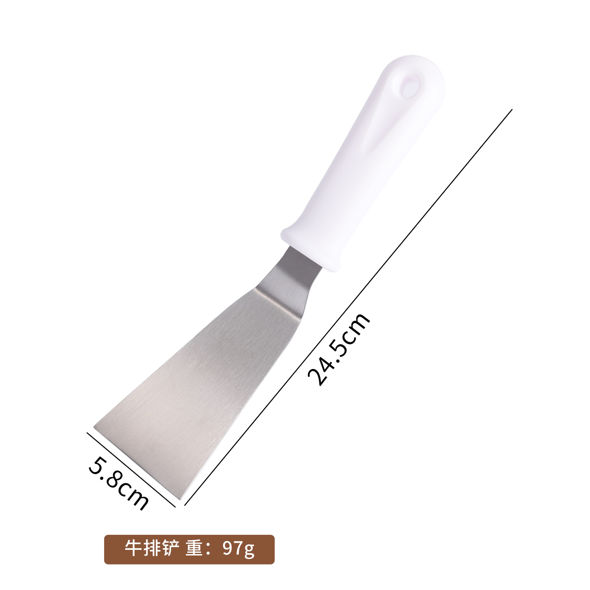 Espátula de Barbacoa de Acero Inoxidable con Mango PP para Cocina y Exterior