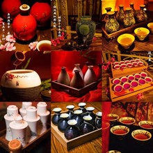 中式斗酒酒具 仿古风陶瓷温酒瓶二贰麻鸡尾酒杯架 网红小酒馆酒具