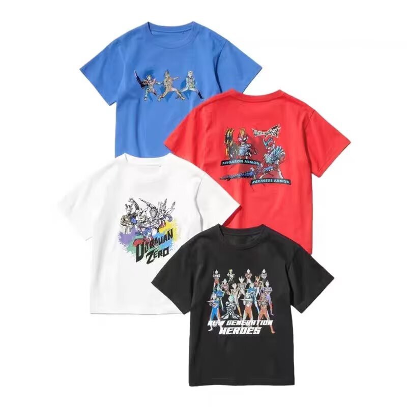 Boys' and Girls' Ultraman Hero Printed Short Sleeve T-Shirt 483690 Boys' and Girls' Ultraman Hero Printed Short Sleeve T-Shirt 483690