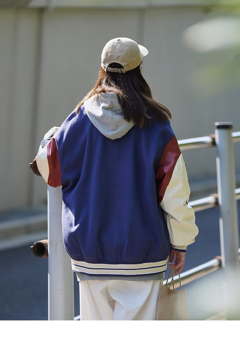 Giacca da baseball uomo a contrasto stile coreano trendy urban_voghion.com