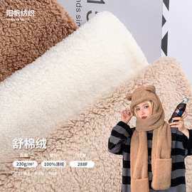 舒棉绒面料 全涤纬编绒布 秋冬日韩家居服睡衣帽子抱枕面料