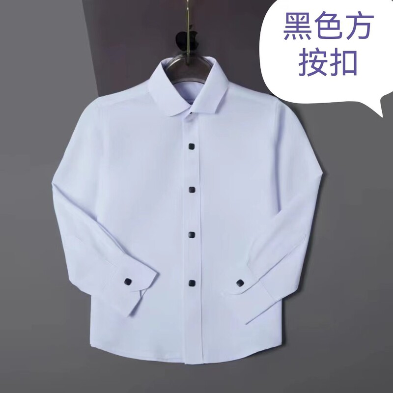 Foreign trade in stock children's cloth embroidery white shirt school uniform white shirt foreign trade white shirt 29-32 yards color matching can not fall off