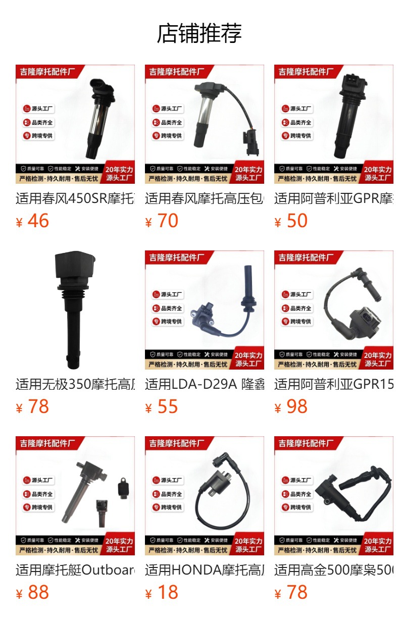 Suitable for Qianjiang Sai 600 Motorcycle High-Voltage Package, Qianjiang 600 Benelli Anti-Crack Ignition Coil Motorcycle Parts