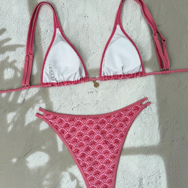 New Sexy Swimsuit High End Beach Tie Up Bikini For Women Print Foreign Swimwear_ecoleips.com
