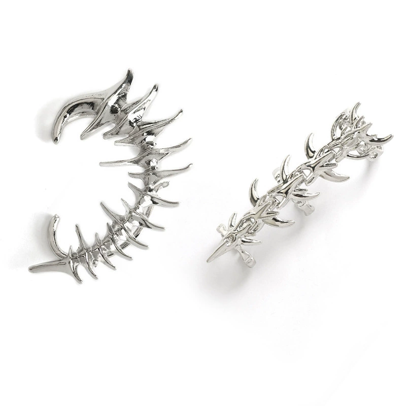 Клипсы‑серьги и кольцо (Yiwu Angjie Jewelry), сплав с электропокрытием, без прокола, скелетный стиль