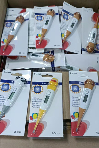 Children's cartoon animal head soft tip electronic thermometer Fahrenheit Celsius digital pet pig dog