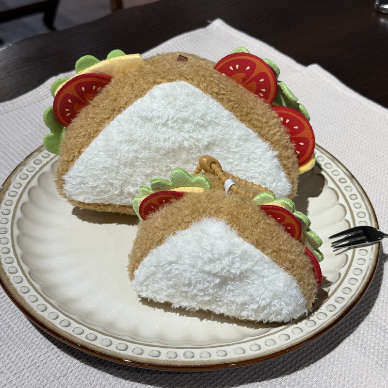 食物公仔蛋糕甜点心毛绒玩具小挂件三明治奶酪包包挂饰钥匙扣玩偶|undefined