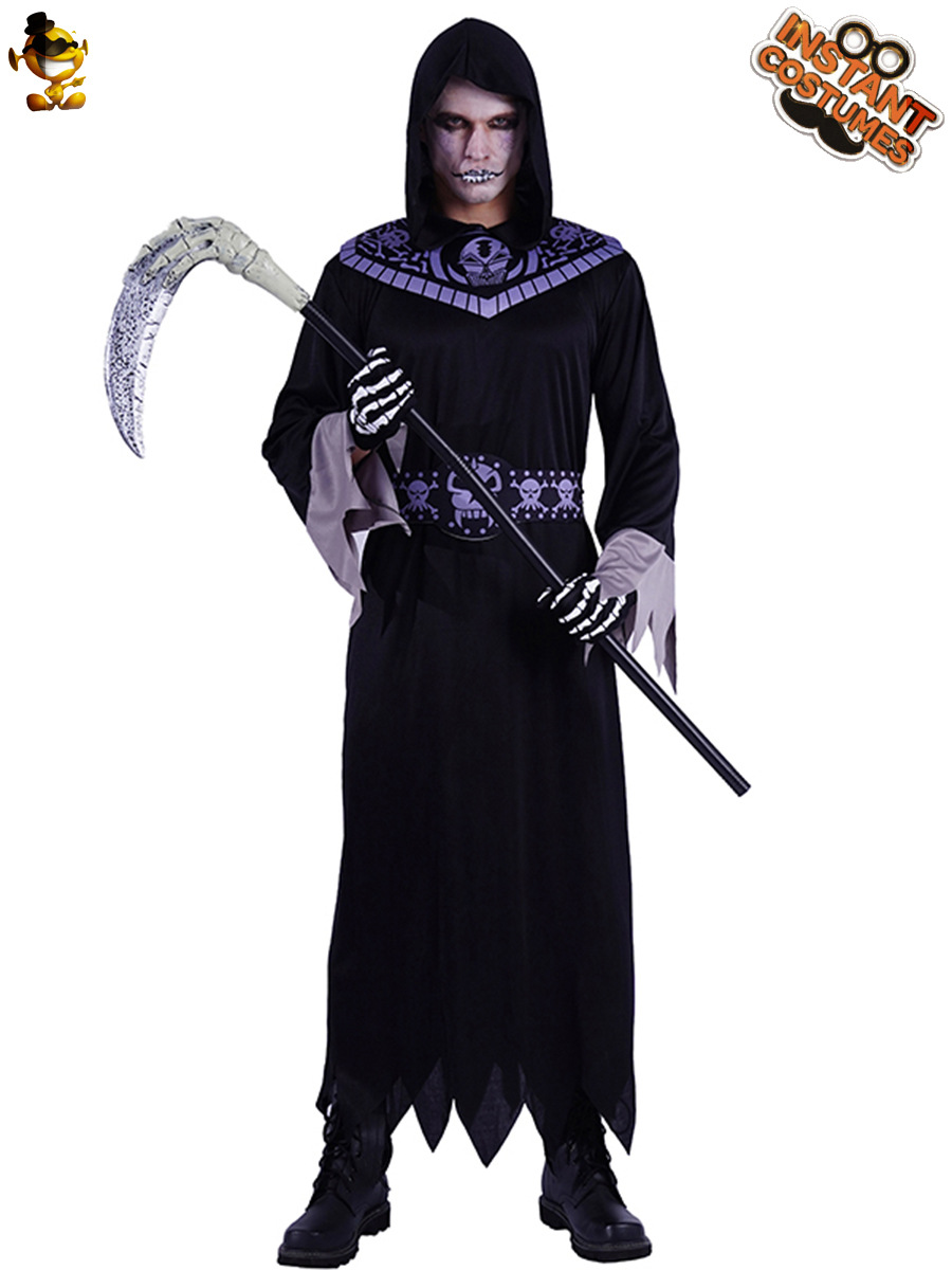 Los hombres adultos fantasma encapuchado traje Halloween partido fantasma Festival papel juego