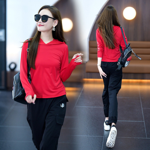 New Square Dance Clothing Quick-Dry Long-Sleeve Stand Collar Fitness Exercise Team Dance Top Running Sports Top for Women