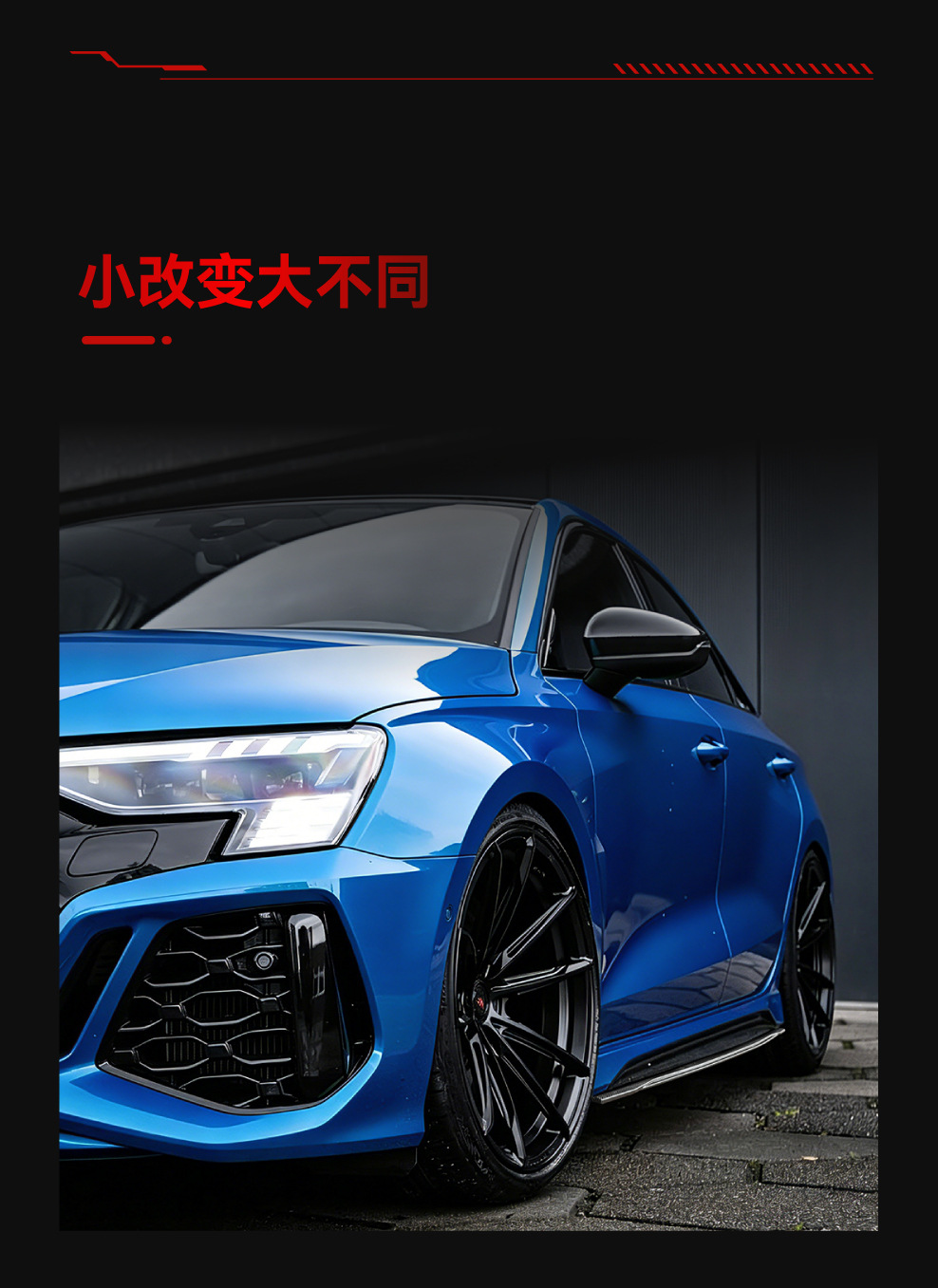 Suitable for 2021+ Audi A3 Rs3 8Y Dedicated Abs Side Skirt Spoiler Car Sticker Small Body Kit Cross-Border Modification Parts