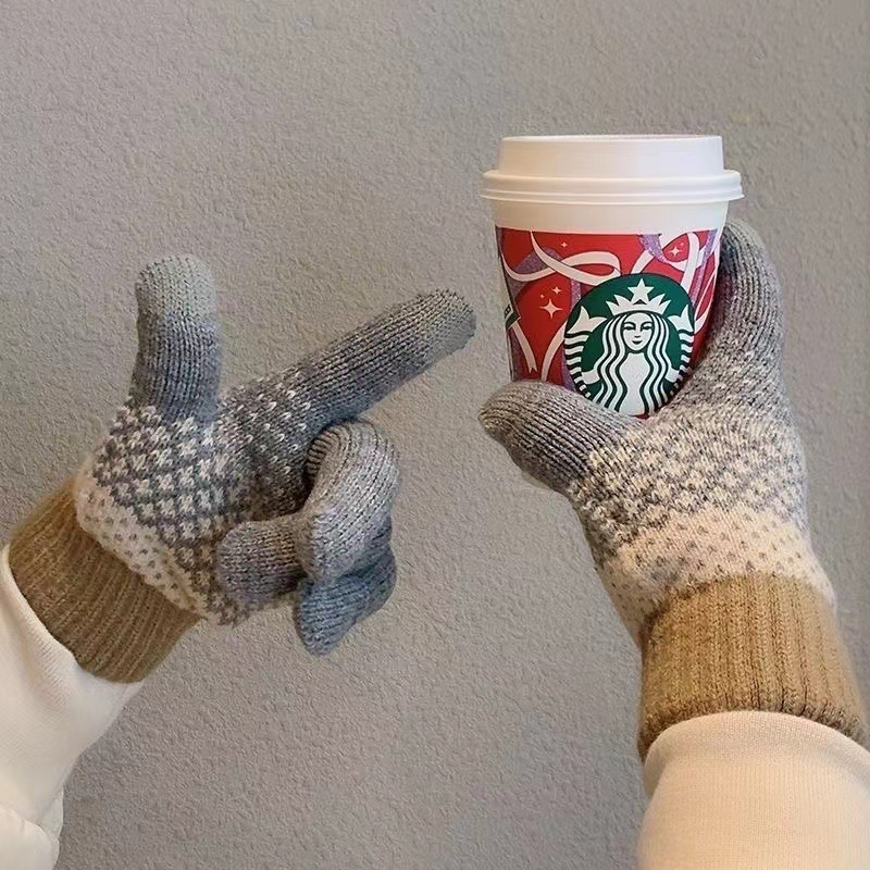 Fabricantes al por mayor guantes táctiles de punto calientes para hombres y mujeres con guantes de bicicleta de peluche de invierno