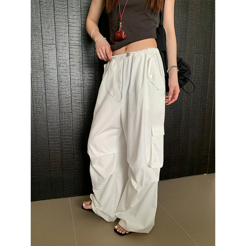 Icciic Outdoor Sports Functional Pleated Tencel Wide-Leg Work Pants for Women 10015【Special Price, No Returns or Exchanges】
