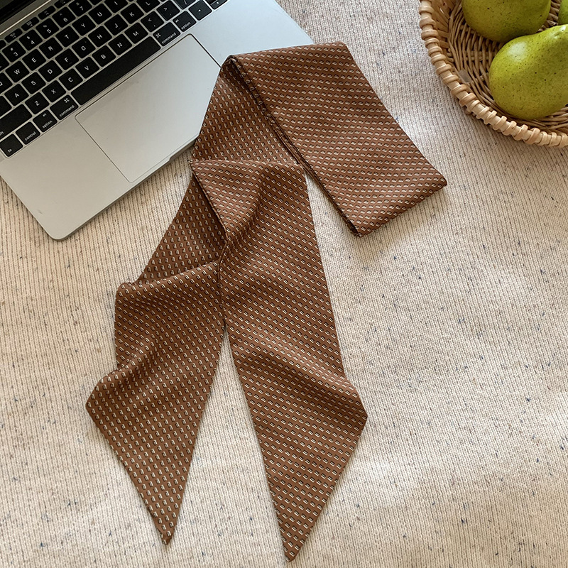 Pañuelo de seda, banda larga, sensación de alta calidad, versión coreana multifuncional, bolso de todo fósforo, cinturón de moda para el cabello con cinta para el cabello