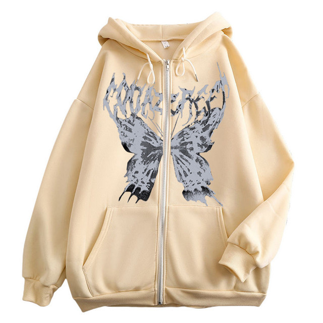 boy 2023 European And American Dark Style Unisex Hoodie Gothic Couple Harajuku Oversized Zipper Sweatshirt_voghion.com