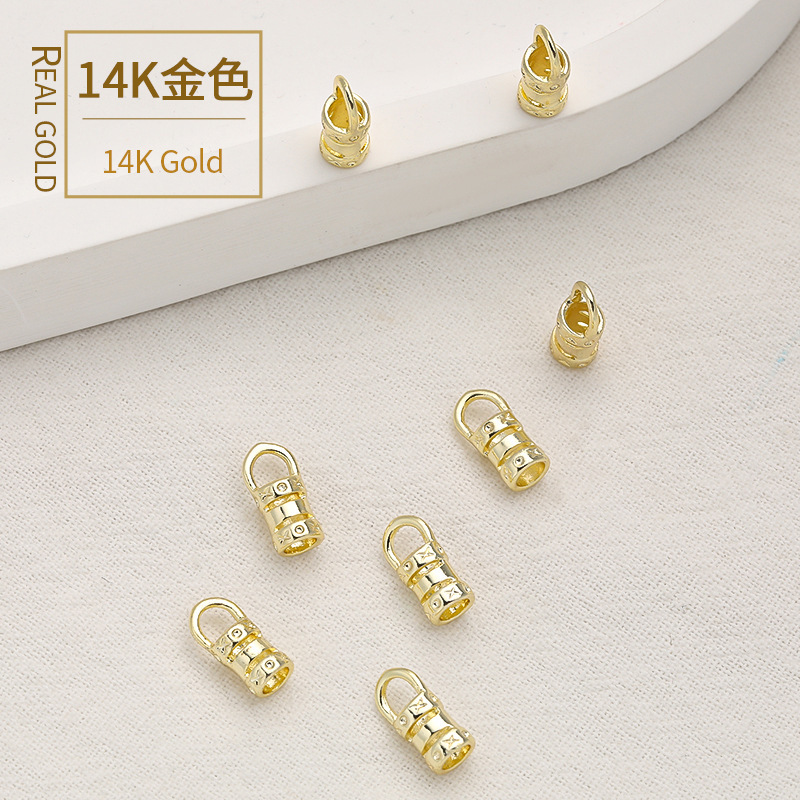 14K copper gold-plated color-preserving universal clip chain buckle diy manual rope leather rope steel wire finish buckle accessories 14K copper gold-plated color-preserving universal clip chain buckle diy manual rope leather rope steel wire finish buckle accessories