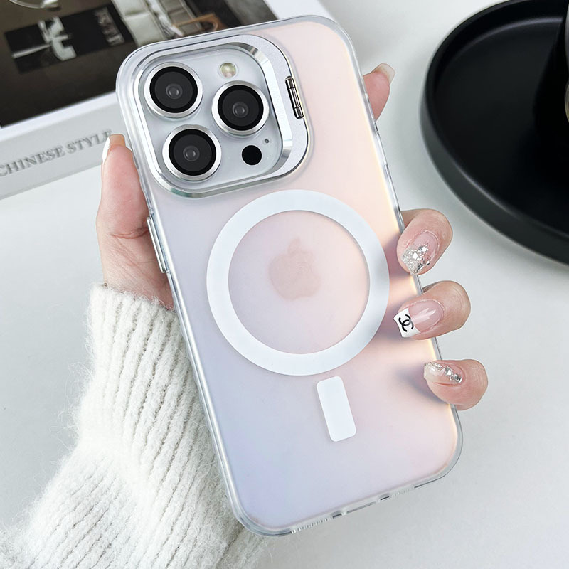 Carcasa para iPhone 16 con Diseño IMD de Colores Cambiantes y Deslumbrantes, Soporte Metálico para Lente de Apple 17 Pro, Atracción Magnética 15
