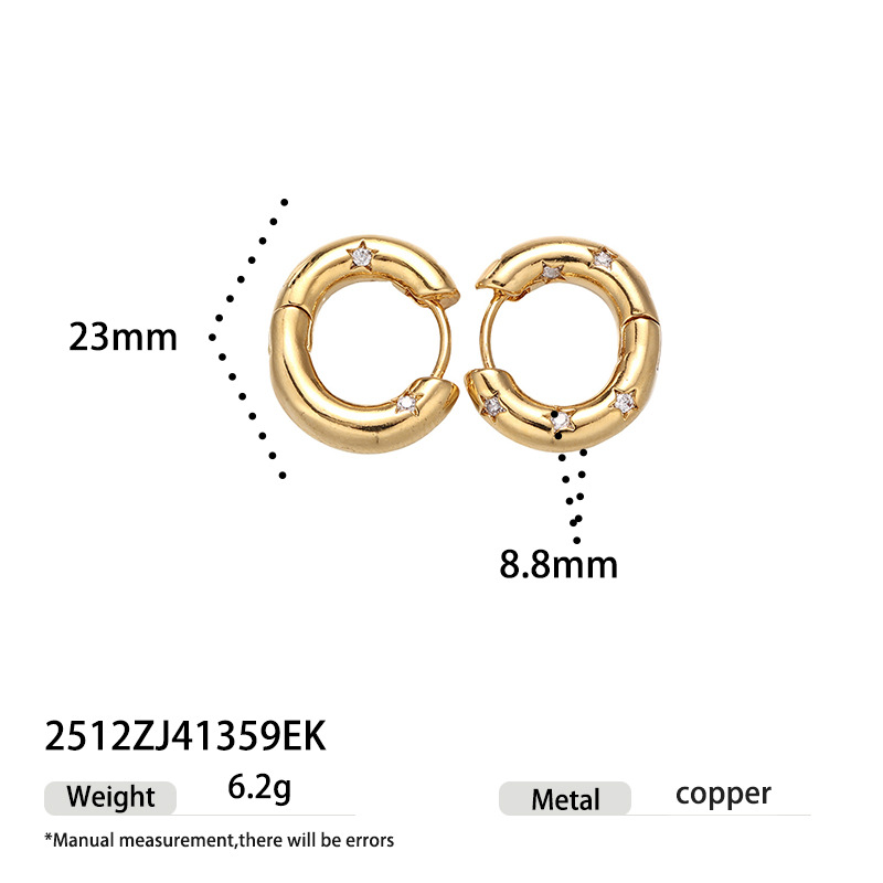 Europa y América estilo de moda exquisito pendientes de estrellas de moda incrustados con zircon personalidad simple y versátil otoño y invierno dulce y fresco pernos de orejas