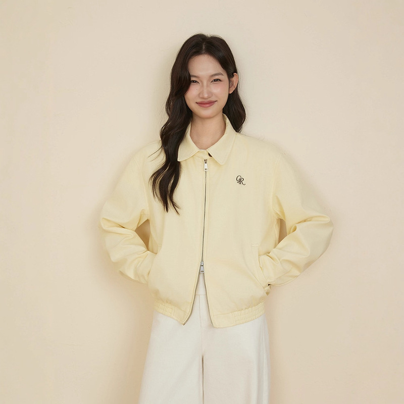 Stunning Short Jacket for Women in Autumn with Zipper Design, Turn-Down Collar, Petite Loose Cardigan Top