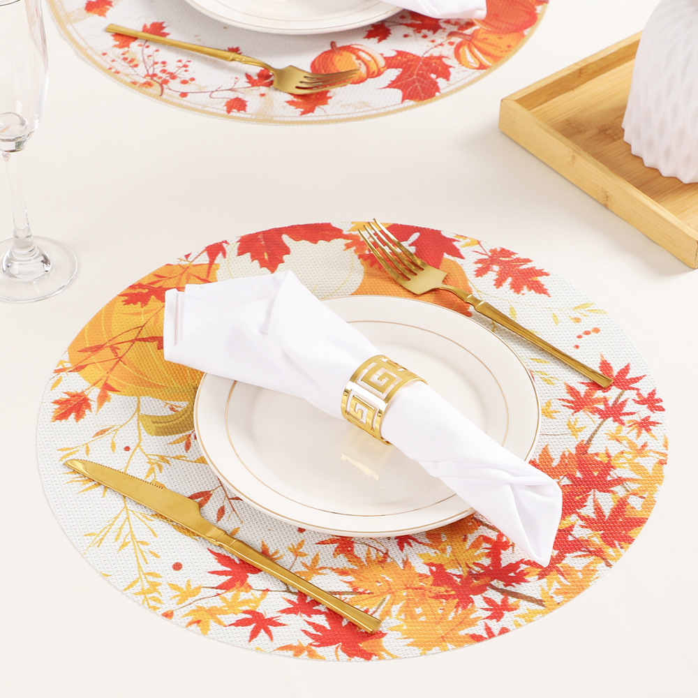 Selección de colección de primavera de PVC impresa almohadilla de decoración de escritorio cocina almohadilla de aislamiento térmico almohadilla de platos de calabaza estudiantes