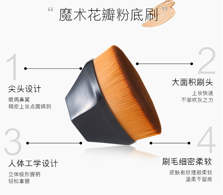 Щетка для лица 55号粉底刷斜切粉扑牛油果绿彩妆组合 Princess girl Na