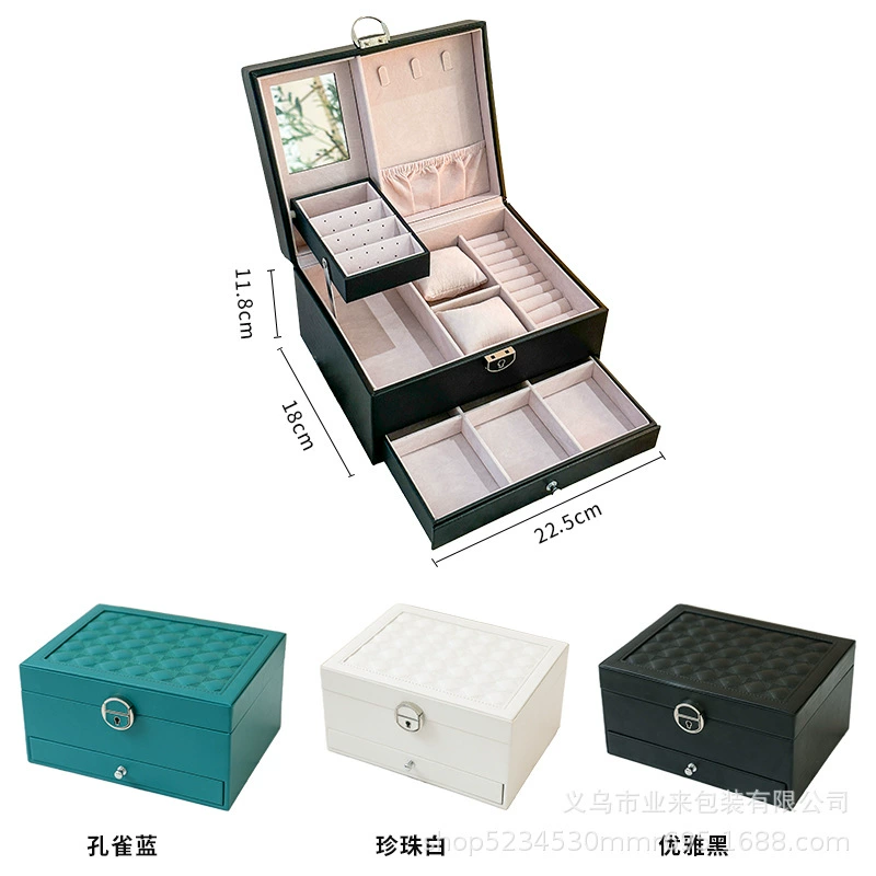Storage system with diamond pattern, necklace, ring, storage box, accessory