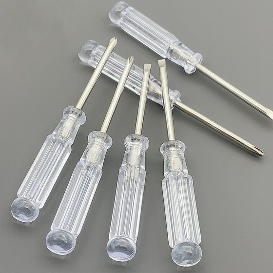3.0 Cross Crystal Screwdriver Toy Gift Slotted Cross Head Bit Transparent Handle Screwdriver Screwdriver