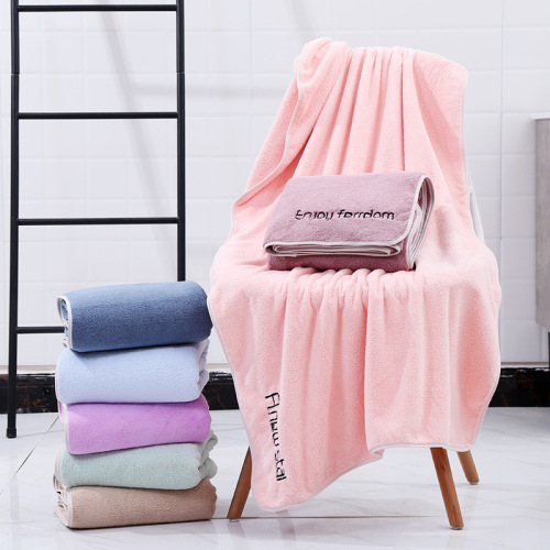 Bath towel female absorbent household large towel male and female student couple adult wrap chest bath youth style coral velvet bath towel