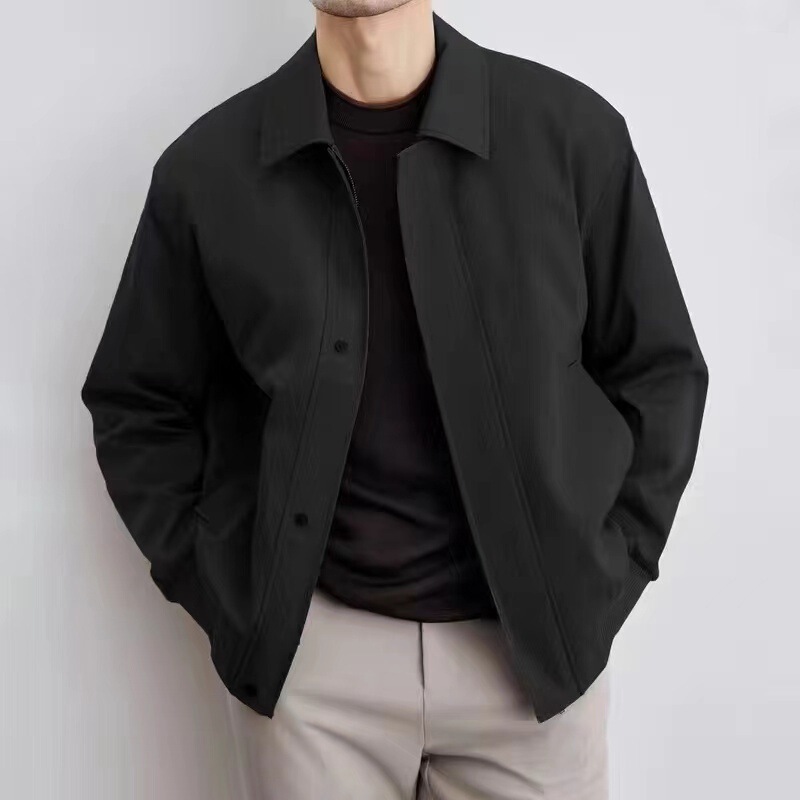 Maillard 2026 Spring and Autumn New Men's Korean Style Turn-Down Collar Executive Jacket Solid Color Coat for Men Zhengzhengao Maillard 2026 Spring and Autumn New Men's Korean Style Turn-Down Collar Executive Jacket Solid Color Coat for Men Zhengzhengao