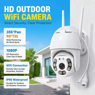 无线WiFi室外云台监控摄像头1080P双天线355°旋转防水摄像机