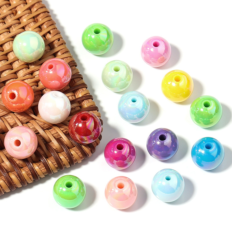 100g Weight Beads Jewelry Making Type Jewelry Accessories Classification 1 Set Quantity Arylic Material Round Pattern Plating Design Simple Style Style 1 Set Arylic Round Beads 3