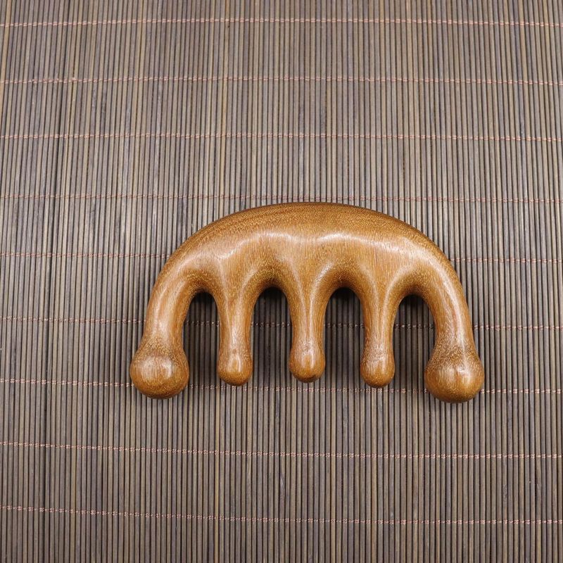 メーカー天然緑白檀櫛頭 5 歯プレス経絡櫛頭皮と首白檀マッサージ櫛卸売|undefined