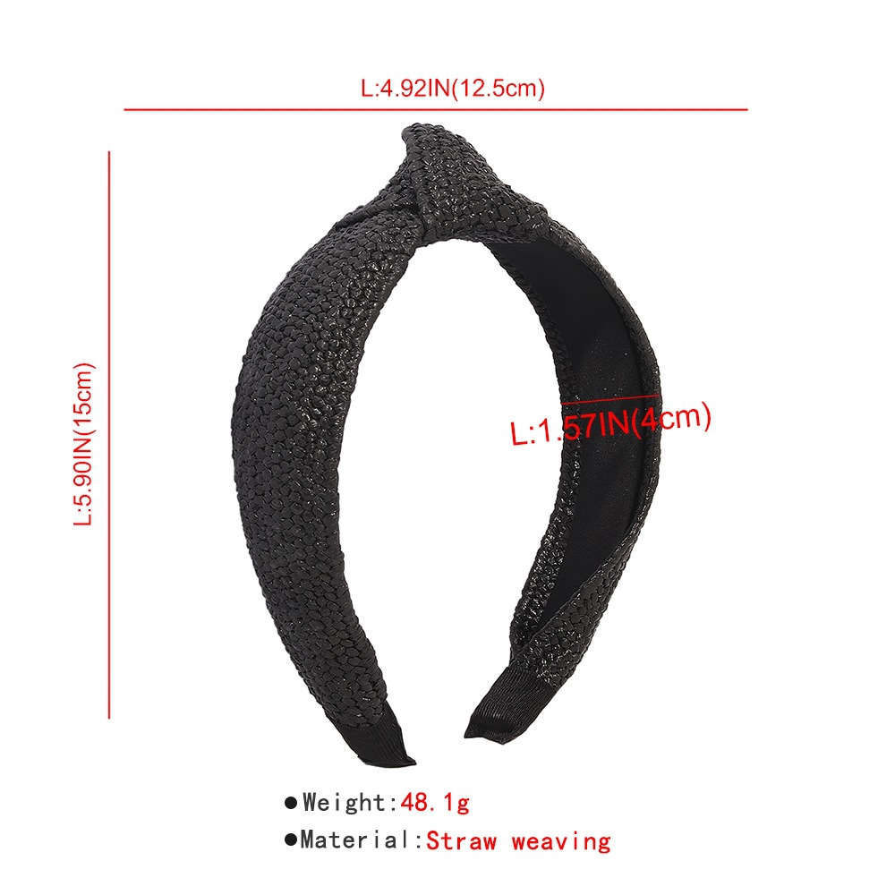 Fashion Solid Color Straw Hair Band 1 Piece