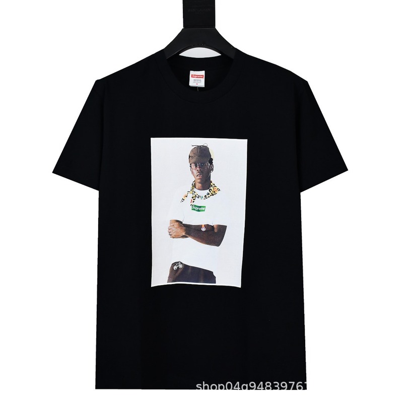 ヘビーウェイトクロスボーダー アメリカンファッション Supreme レタープリント Tシャツ BOX ラウンドネック 半袖 メンズ レディース ゆったり カジュアル Tシャツ 男女兼用|undefined