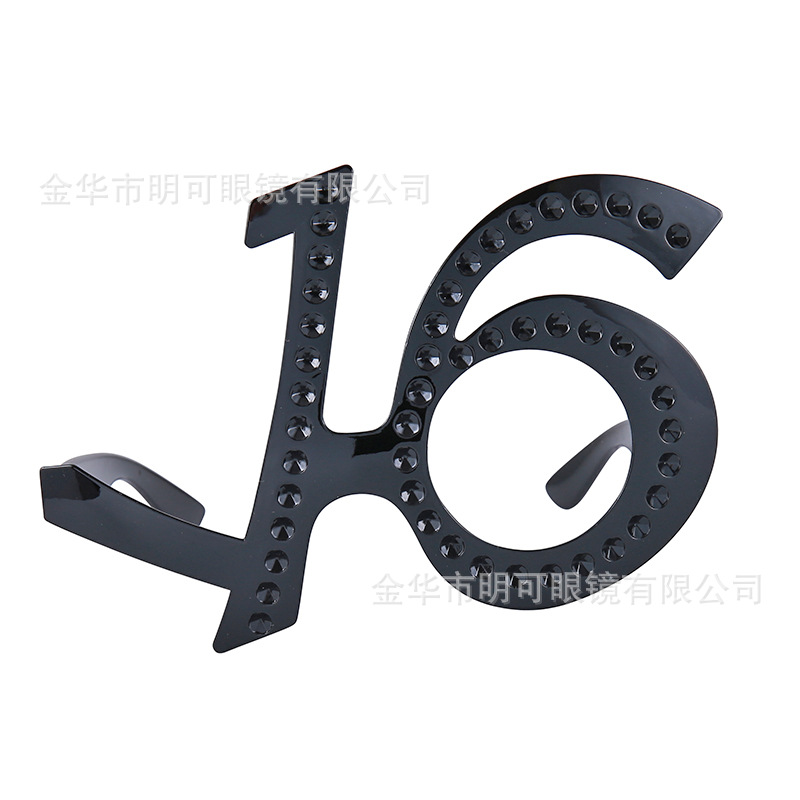 Gafas Decorativas de Cumpleaños con Números 16/18/30/40/50/60 de Plástico ABS para Fiesta