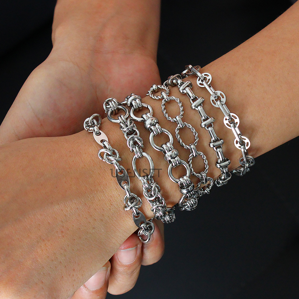Simple Style Geometric Titanium Steel Plating Bracelets 1 Piece