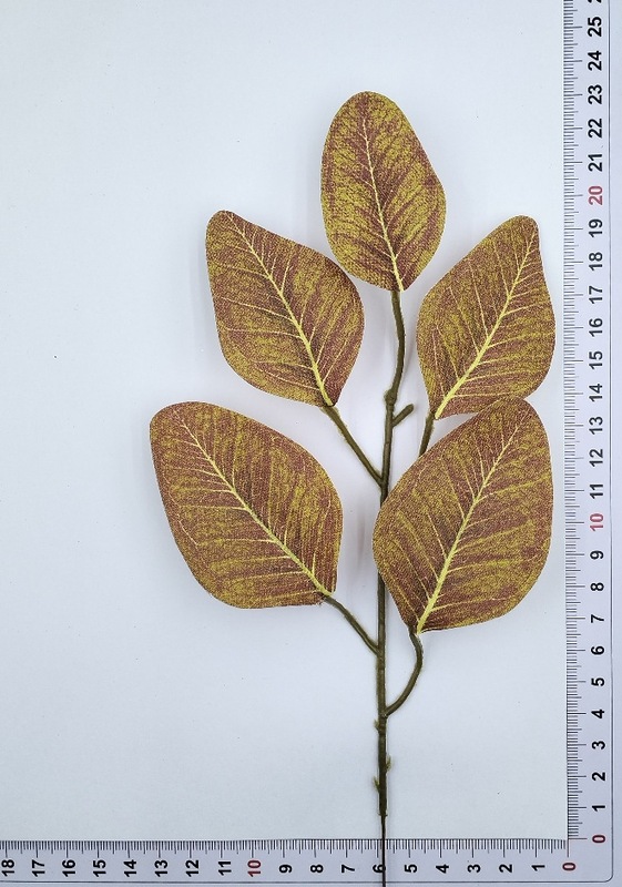 メーカー卸売りシミュレーション葉ユーカリ葉五叉シルク印刷葉鉄線付き枝飾り部品|undefined