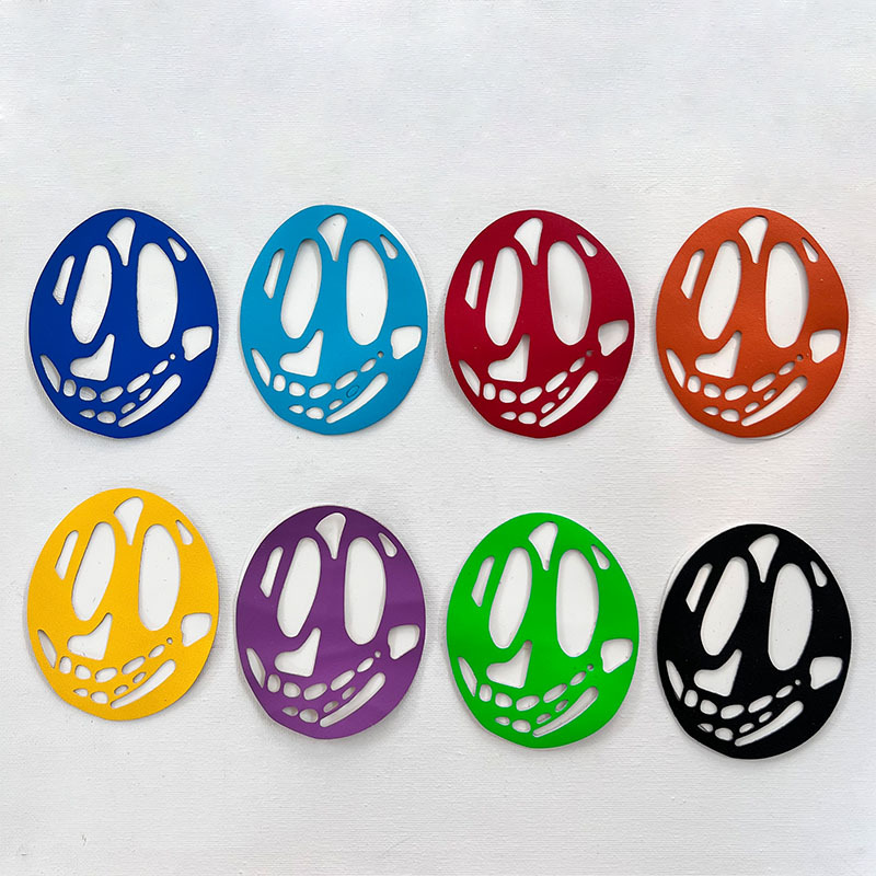 克罗家十字架皮标鬼脸图真皮双层黑牛皮皮标