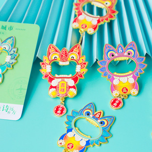 Yunnan Alloy Refrigerator Magnet Tile Cat Bottle Opener Colorful Refrigerator Magnet Cultural Creative National Trend Souvenir Home Supplies Wholesale