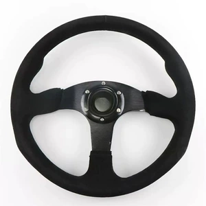 Car Modification Universal Pu Steering Wheel 350mm Racing Competition Nd Imitation Racing Cross-Border Hot Model Factory Direct Sale